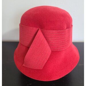 Borsalino Women's Hat Red Size 6 7/8 Made in Italy